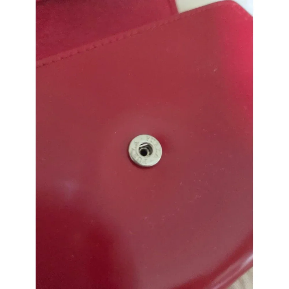 furla red leather continental wallet clutch made in italy snap closure